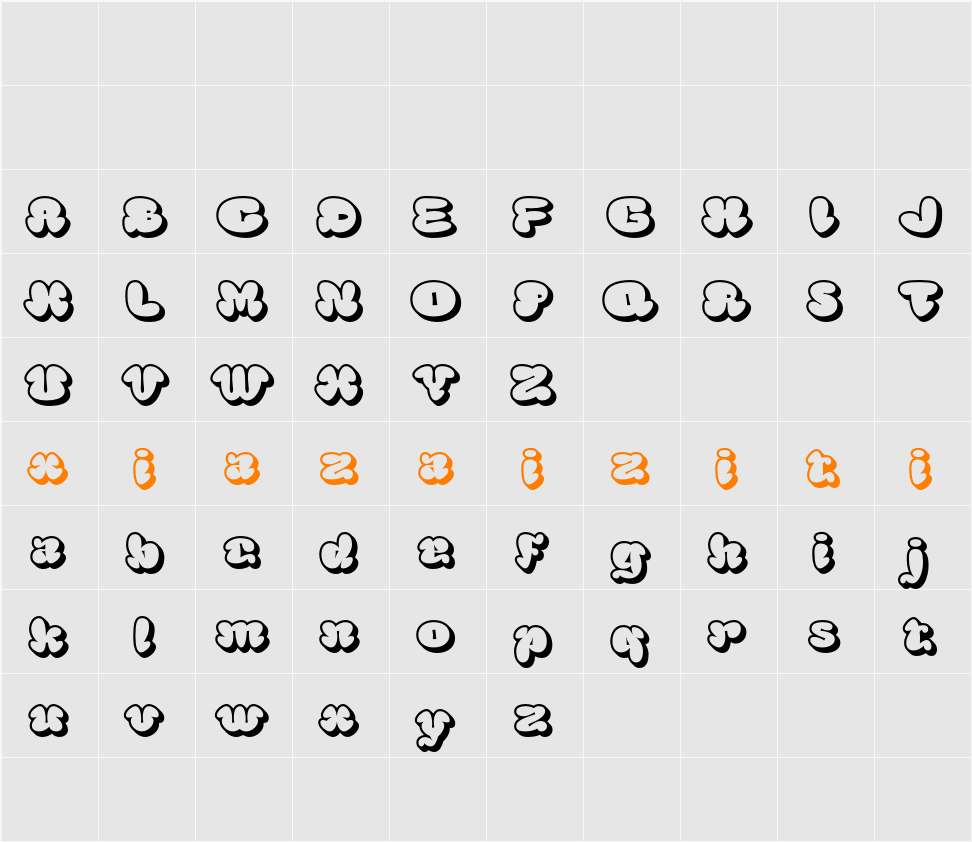 Balwine Extrude Right Demo 字符映射表