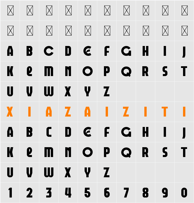 Blokecore FREE PERSONAL USE 字符映射表