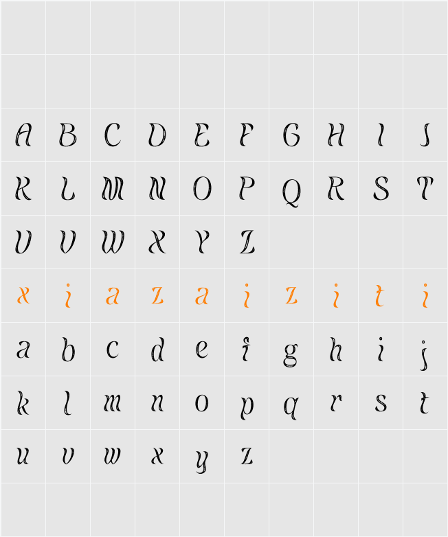 Belisda Stamp Demo 字符映射表