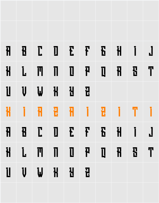 Blasher DEMO 字符映射表