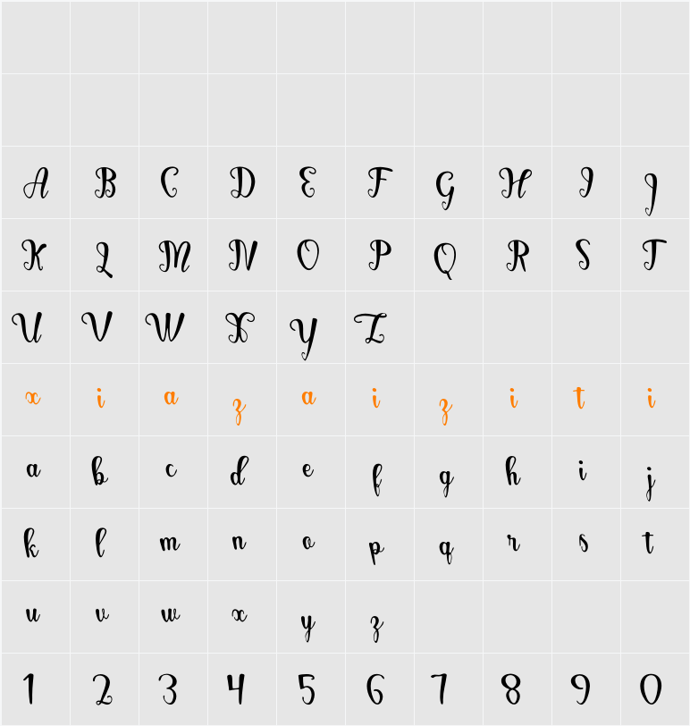 Biderson 字符映射表