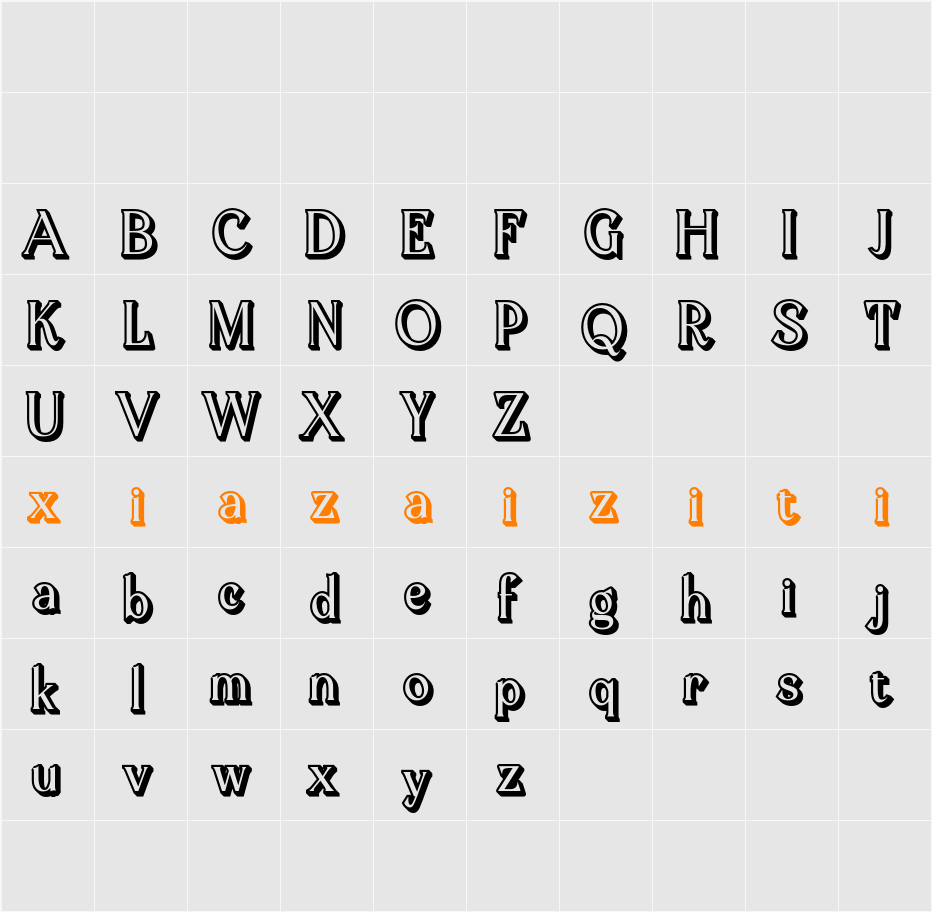 Balthis Extrude Right Demo 字符映射表