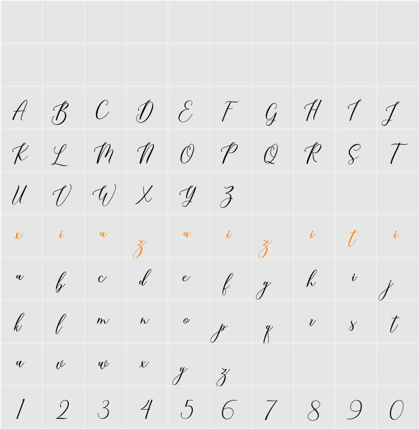 Bretallia 字符映射表