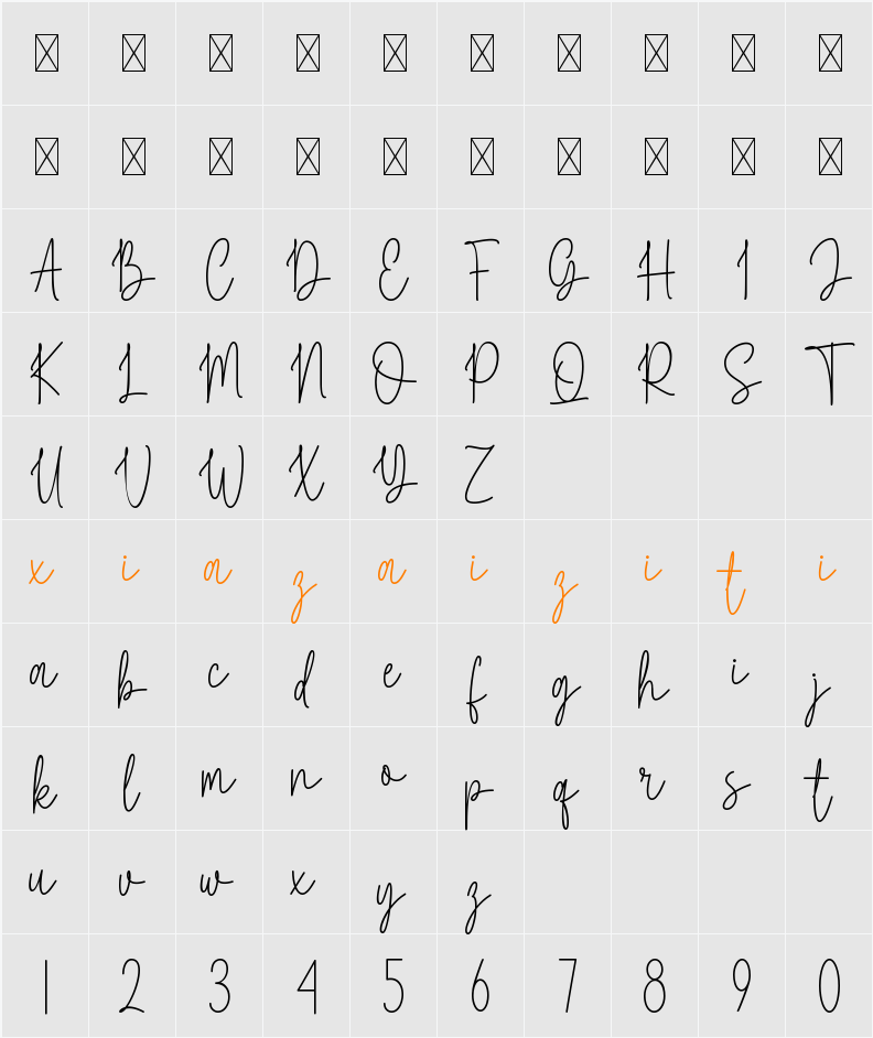 Bakery Splash 字符映射表