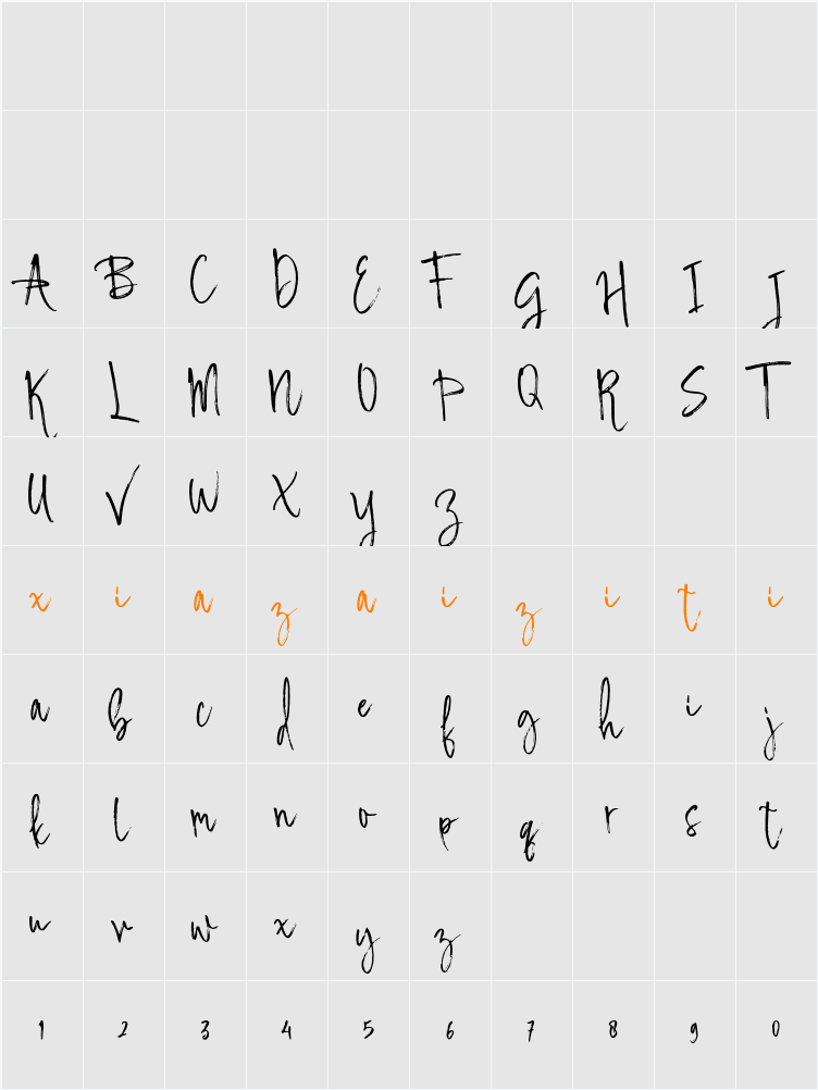 Bigbone Brush 字符映射表