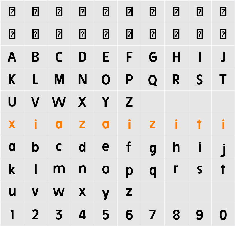 Avita Black 字符映射表