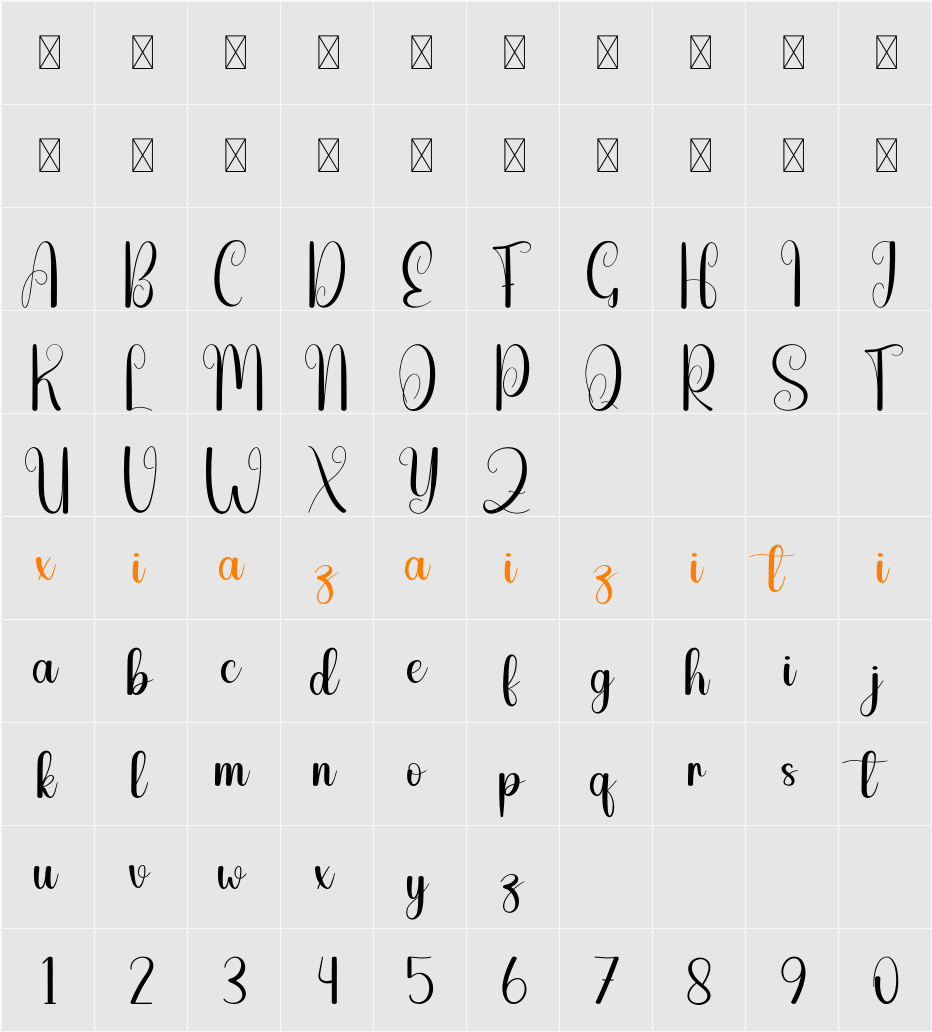 Bakery 字符映射表