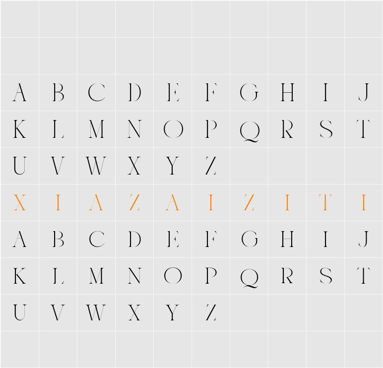 Boraos DEMO 字符映射表