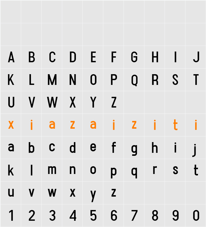 Backrows Sans 字符映射表