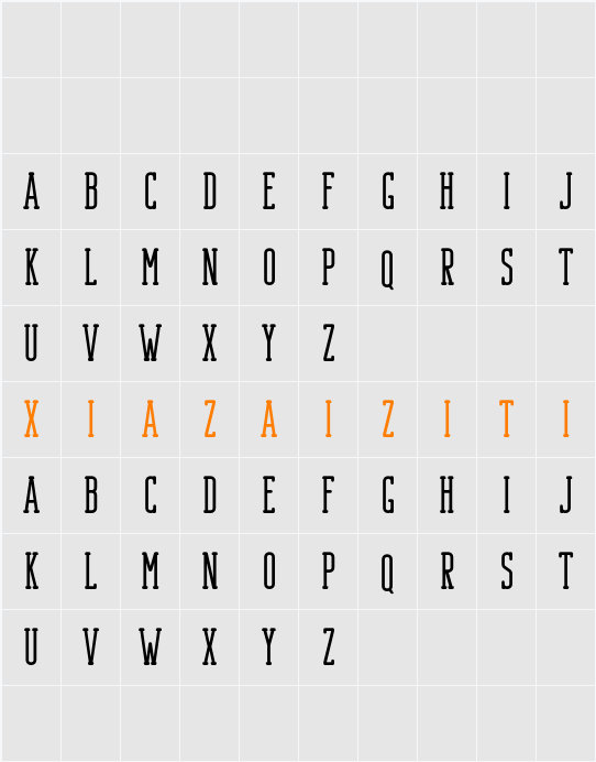 Bondie Slab Rounded Demo 字符映射表