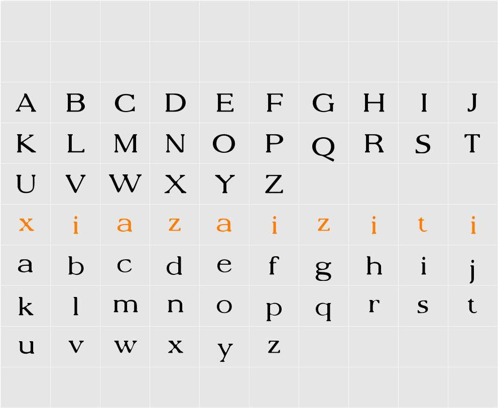 Belinzie Blur Demo 字符映射表