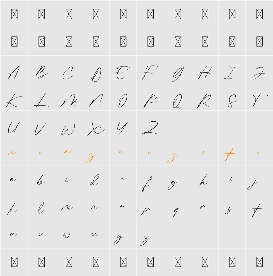 Backlift 字符映射表