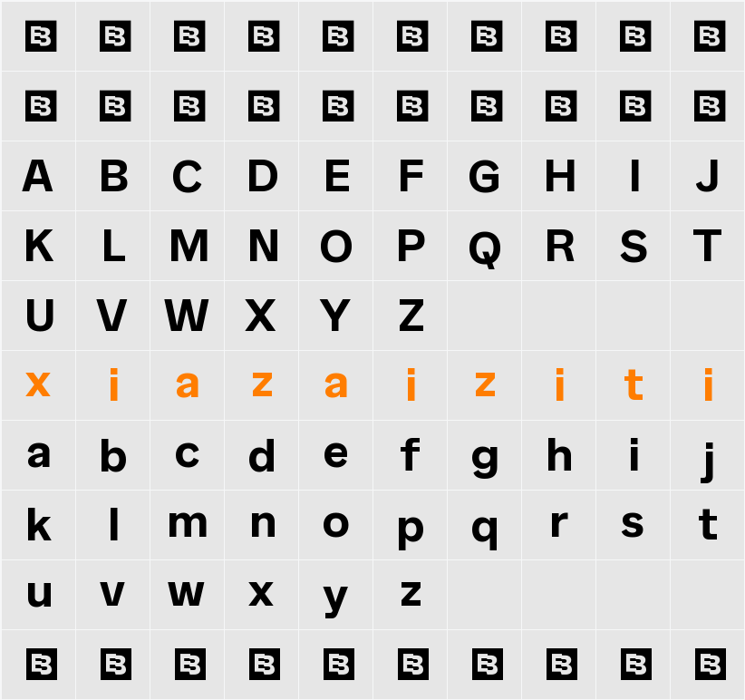 Binoma Trial 字符映射表