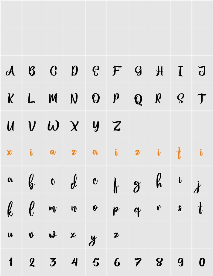 Bitten Amore Personal Use 字符映射表