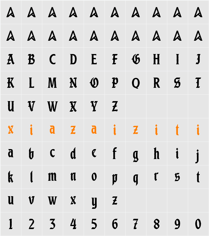 Black Division 字符映射表