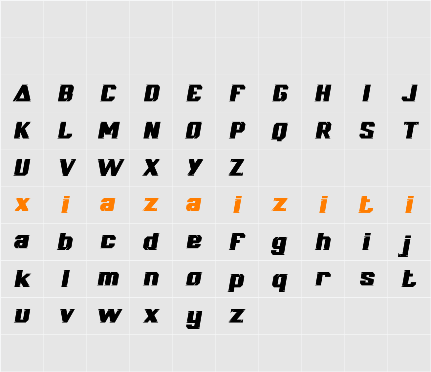 Black rumble 字符映射表