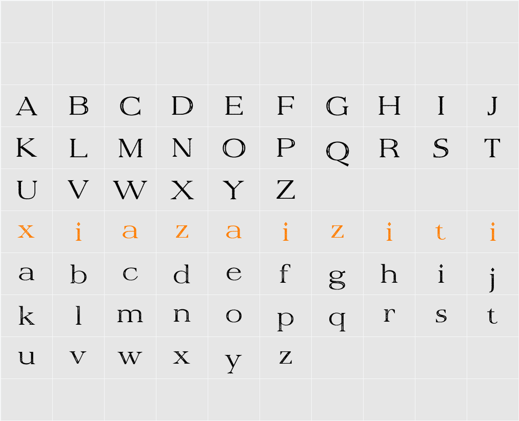 Belinzie Stamp Demo 字符映射表