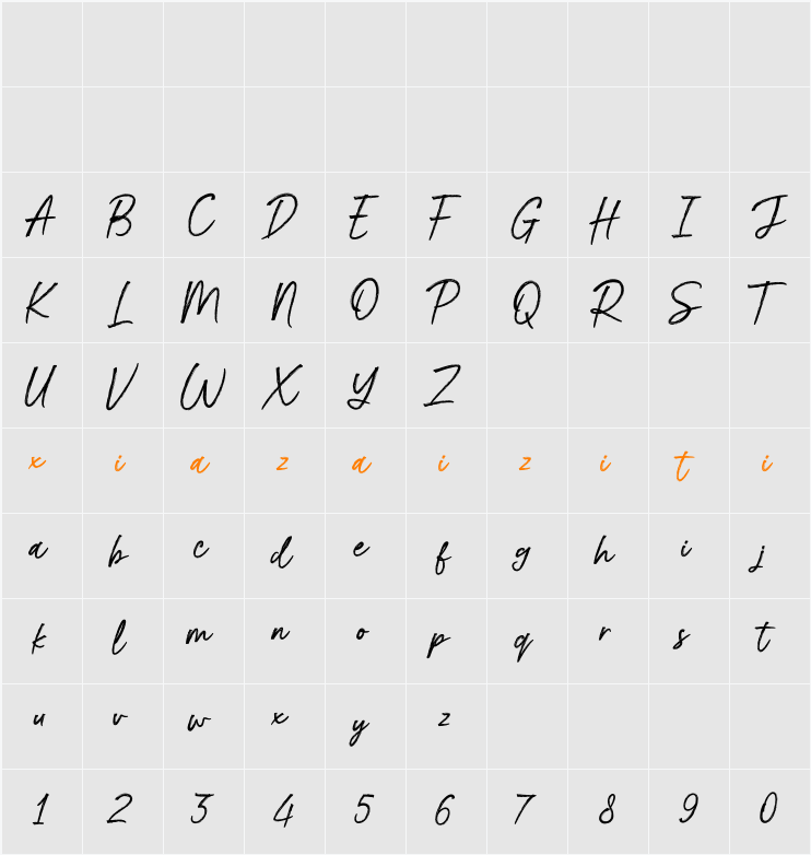 Billion Brush 字符映射表