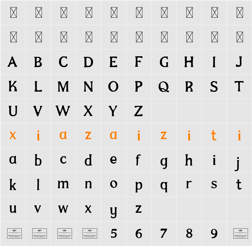 Awake Free 字符映射表