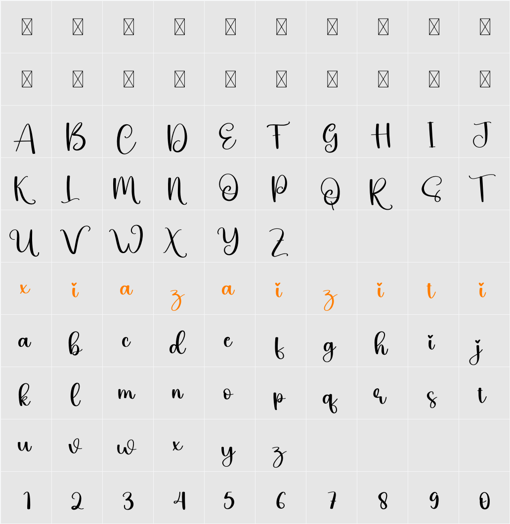 Bride 字符映射表