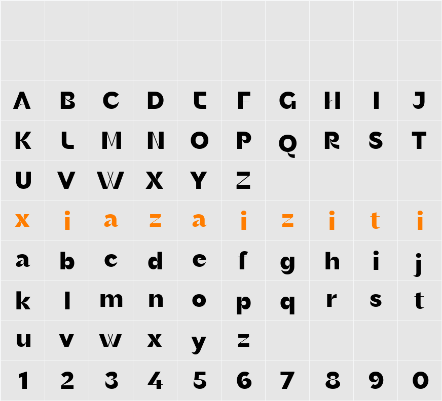 Dsans Black 字符映射表