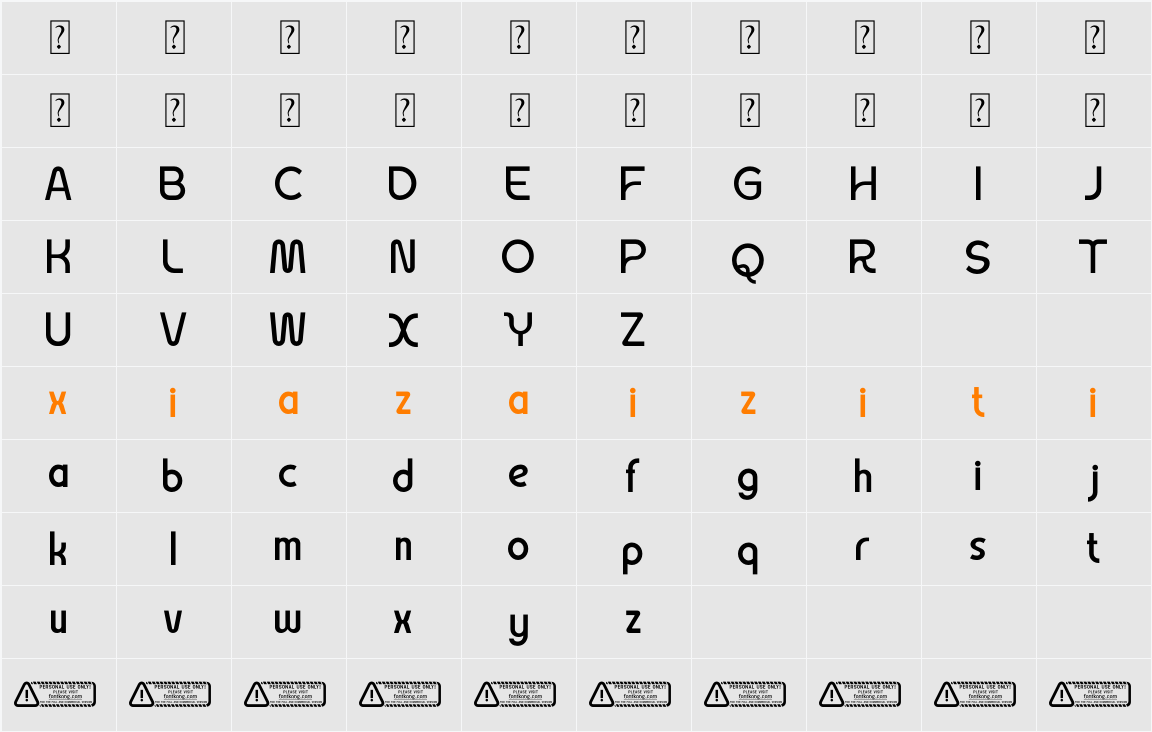 Avensy PERSONAL USE ONLY! 字符映射表