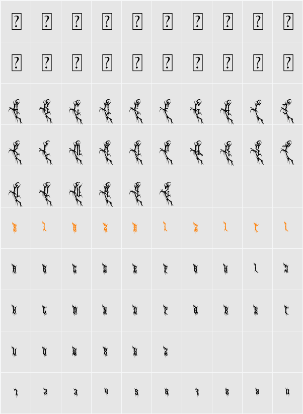 Borowedsoul 字符映射表
