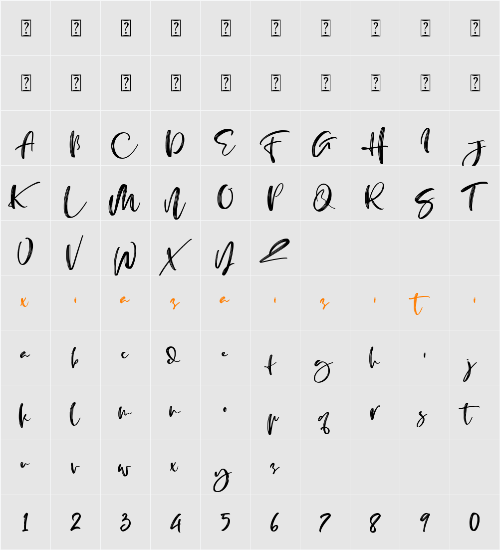 Bologna Script 字符映射表