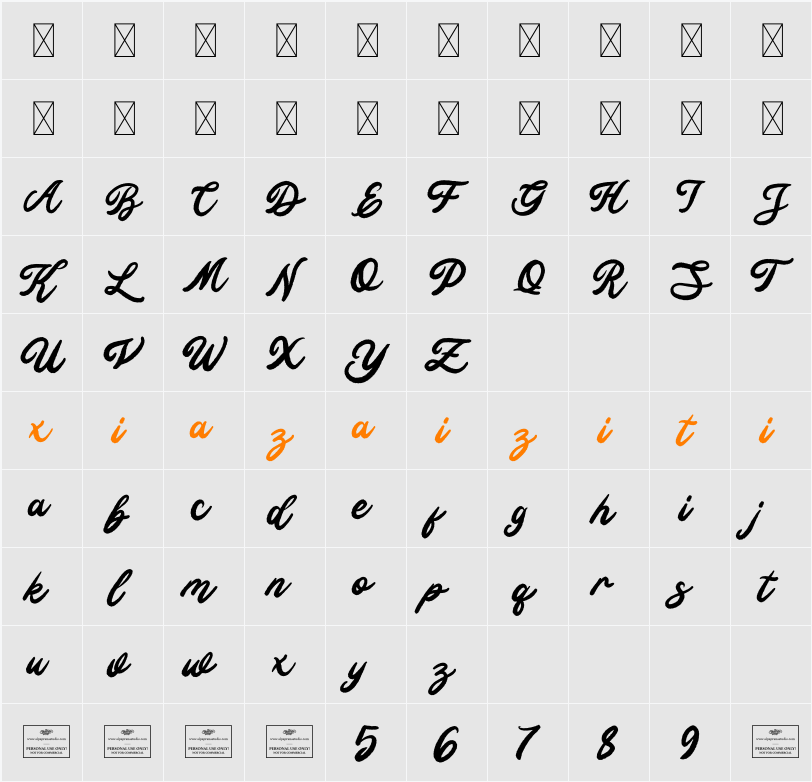 Benevolence Free 字符映射表