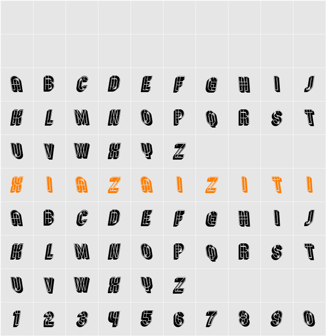 Bauhaus Abstract 字符映射表