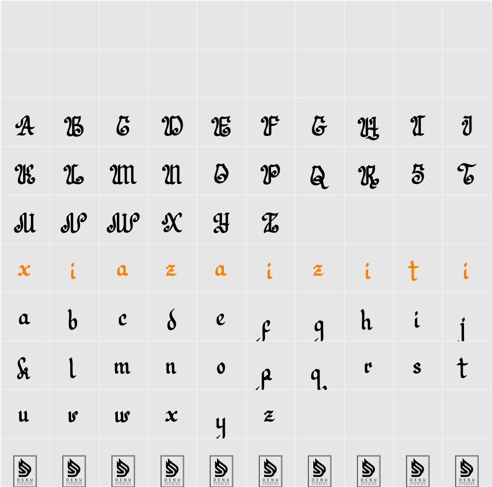 Black Rathen 字符映射表