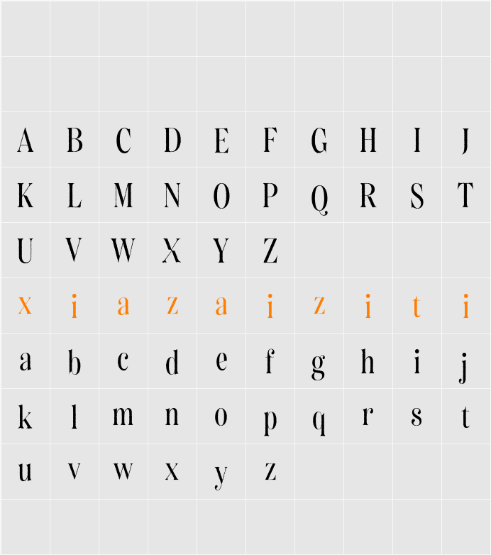 Bolognia Rough Demo 字符映射表