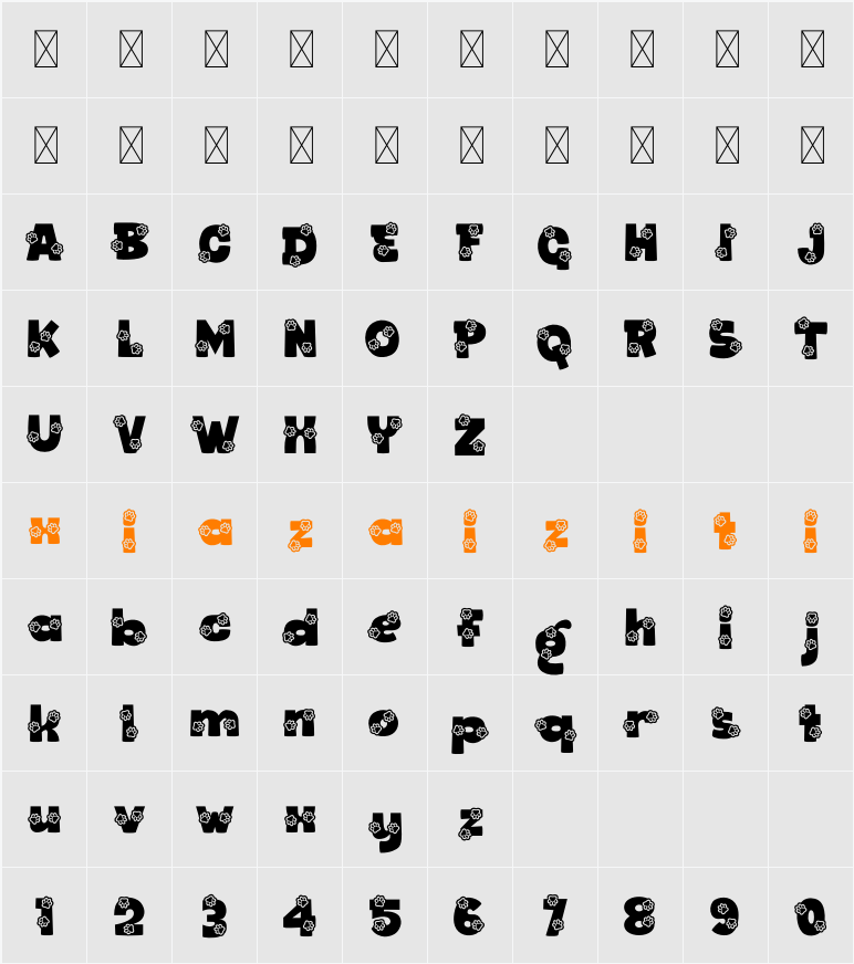 Bark Type Paw 字符映射表