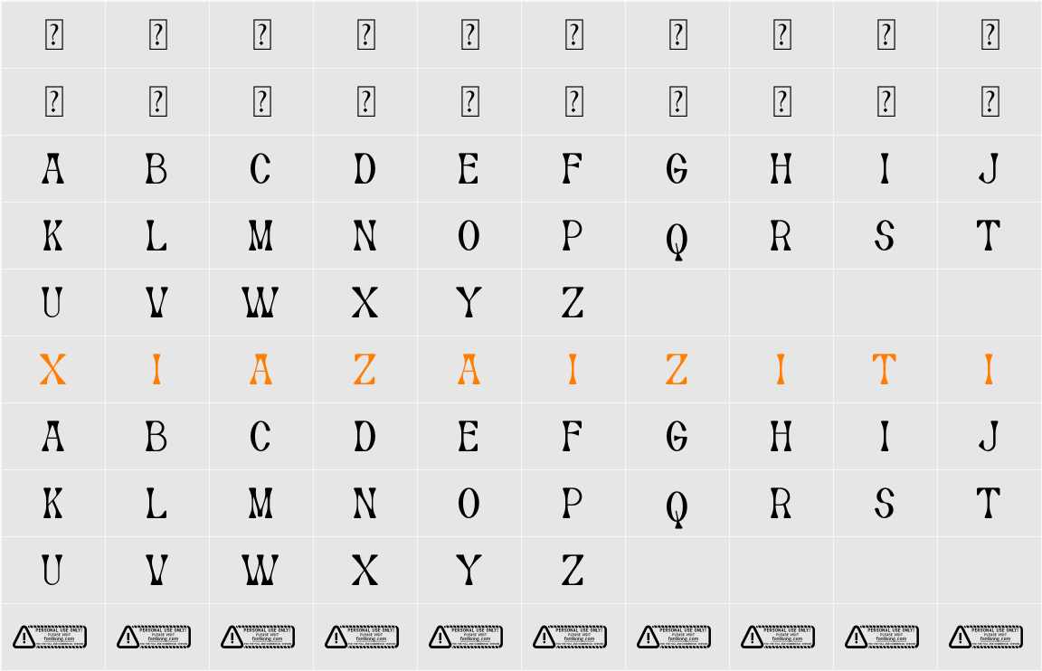 Autumn PERSONAL USE ONLY! 字符映射表