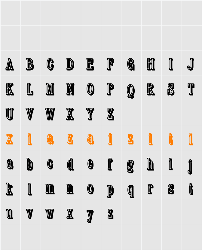 Avelion Extrude Right Demo 字符映射表