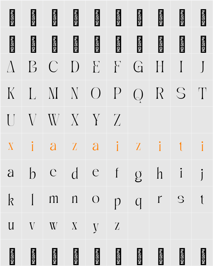 Barox - Demo Version 字符映射表