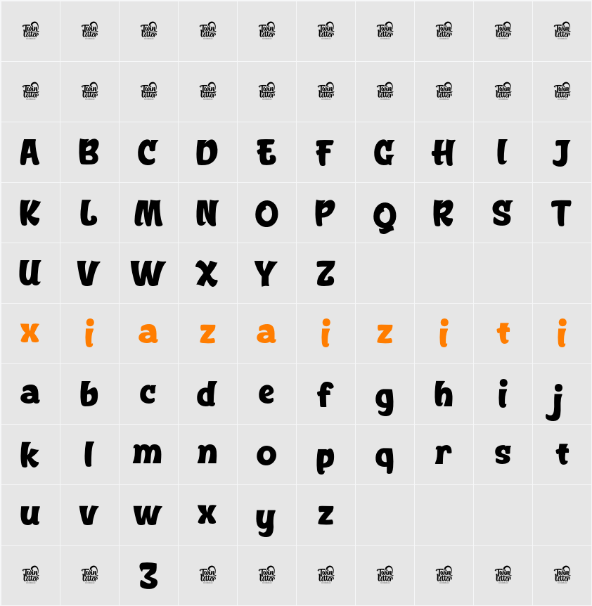 BLASCER personal Regular 字符映射表