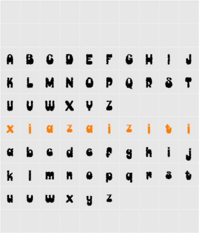 Belony Unfocus Demo 字符映射表