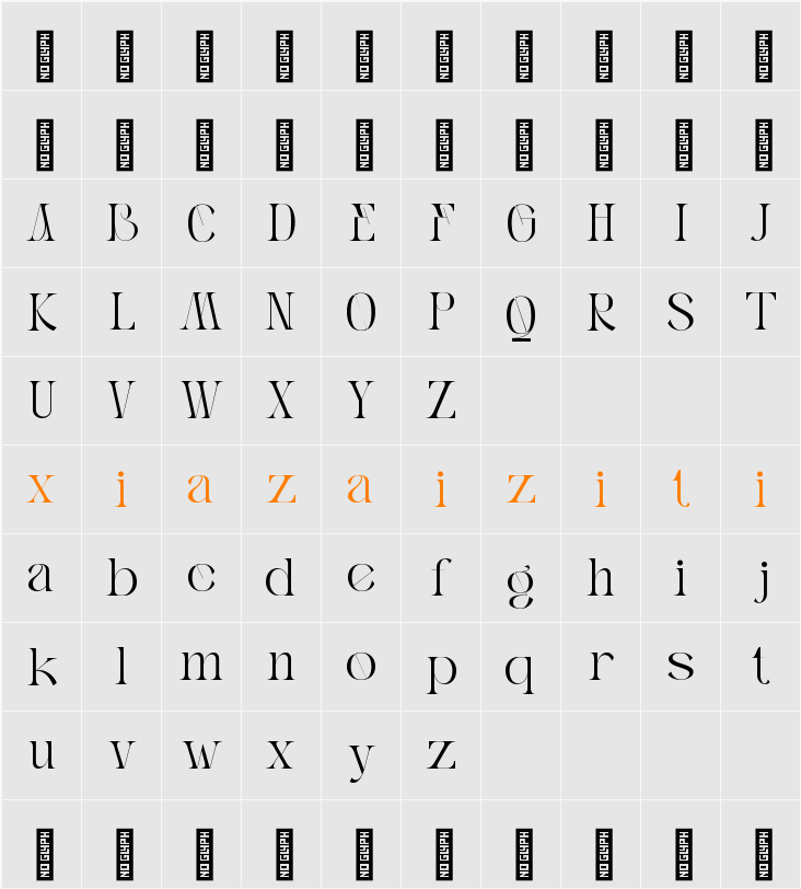 Basheq Vintage - Demo Version 字符映射表