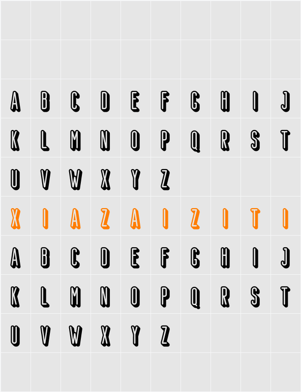 Bondie Rounded Extrude Right Demo 字符映射表