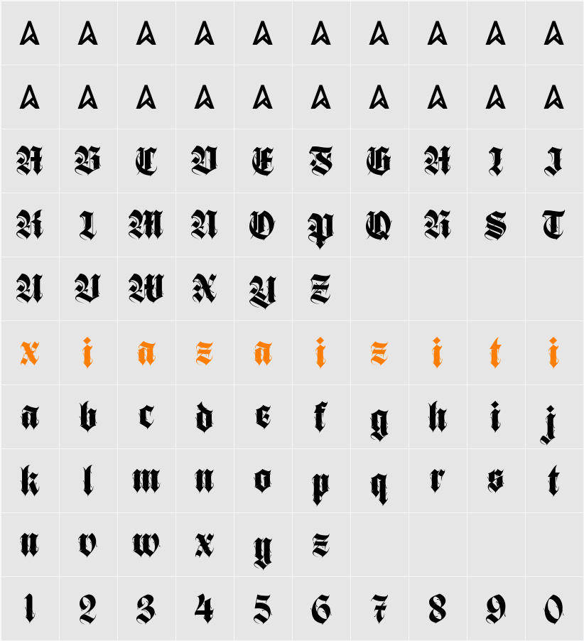 Brave Thorn 字符映射表