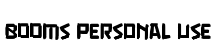 Booms PERSONAL USE