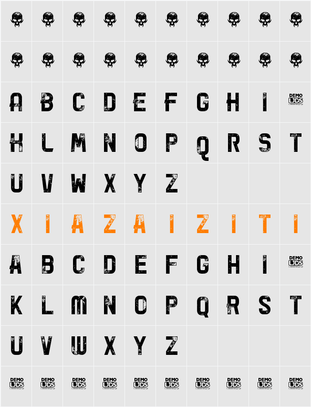 Black Elite DEMO 字符映射表