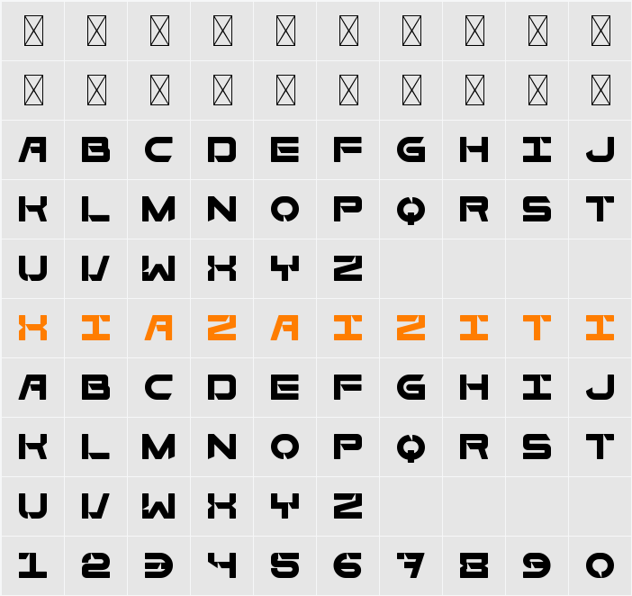 Bold Brick Three 字符映射表