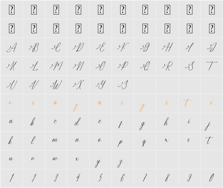 Berlanfi Sankisse 字符映射表