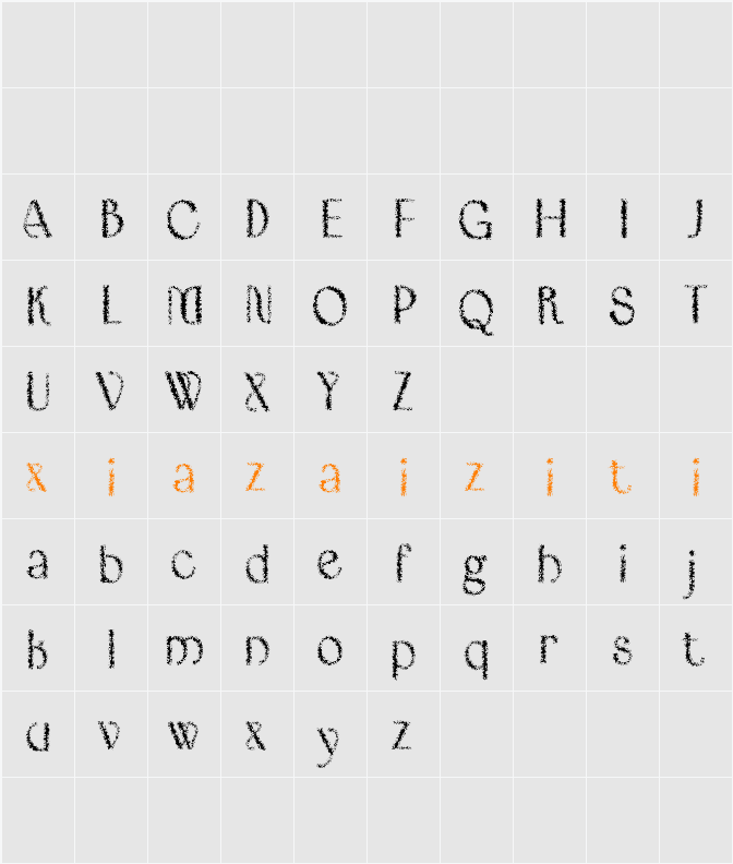 Bordie Unfocus Demo 字符映射表