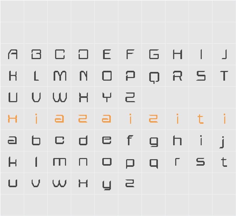Bafline Disco Demo 字符映射表