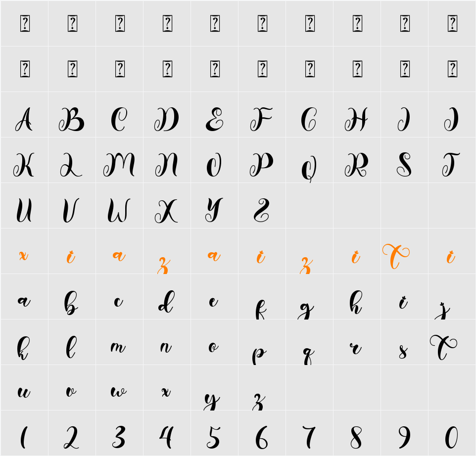 Autumn Panorama 字符映射表