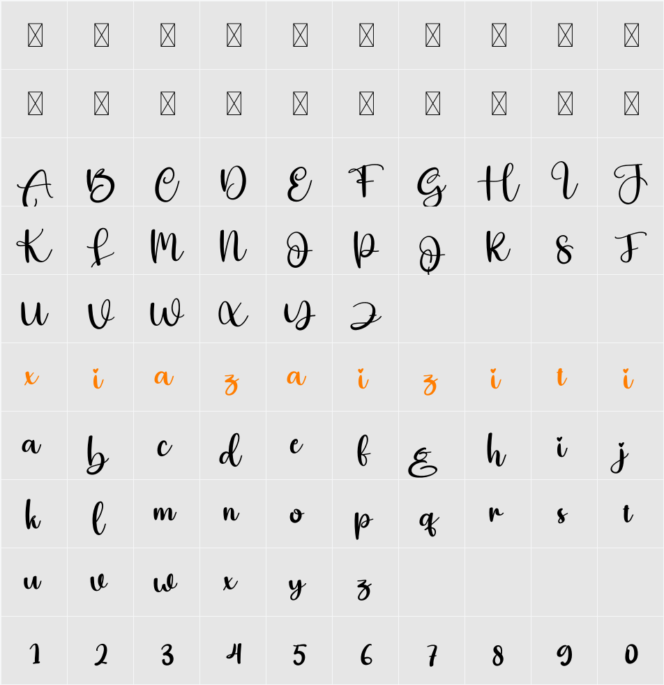 Beelover 字符映射表