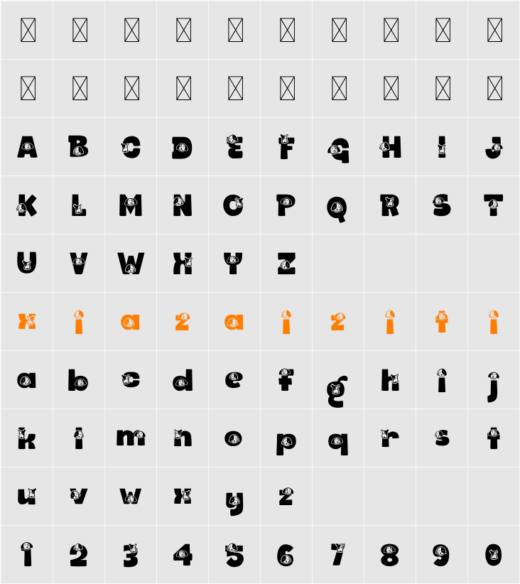 Bark Type Cute 字符映射表